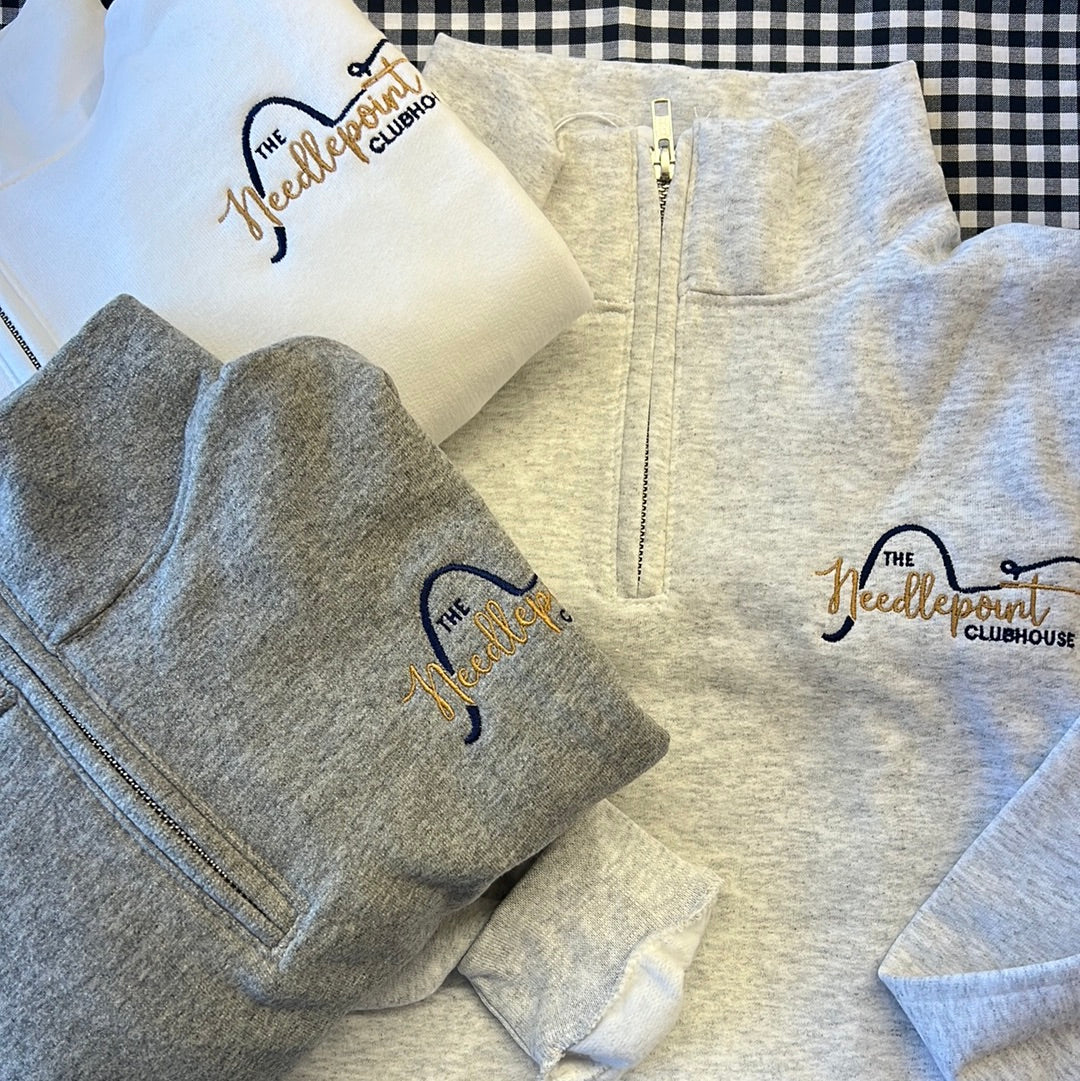Clubhouse Quarter Zip Sweatshirt The Needlepoint Clubhouse