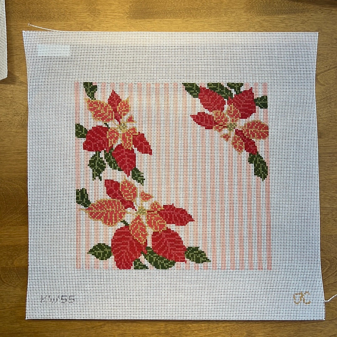 Poinsettia Pillow The Needlepoint Clubhouse