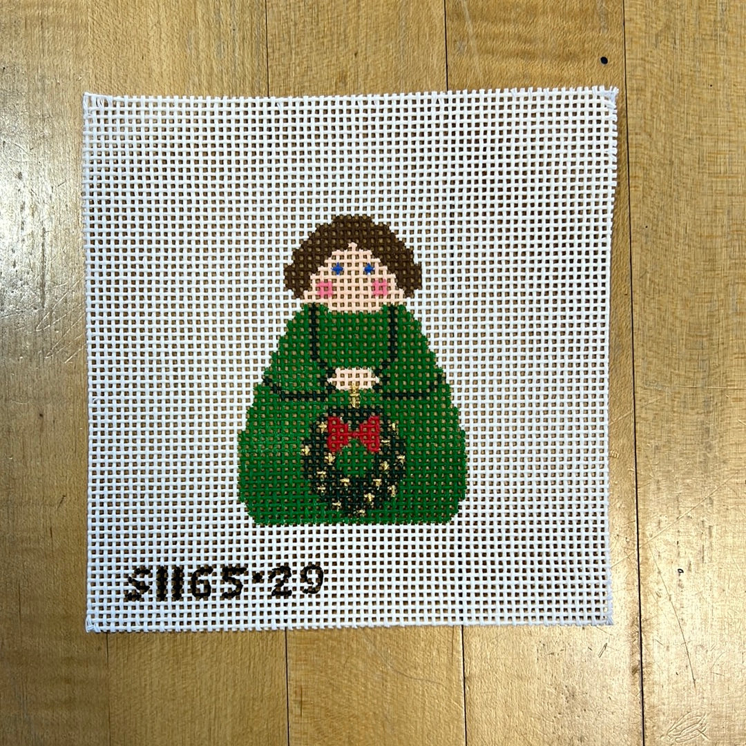 Green Angel with Wreath The Needlepoint Clubhouse