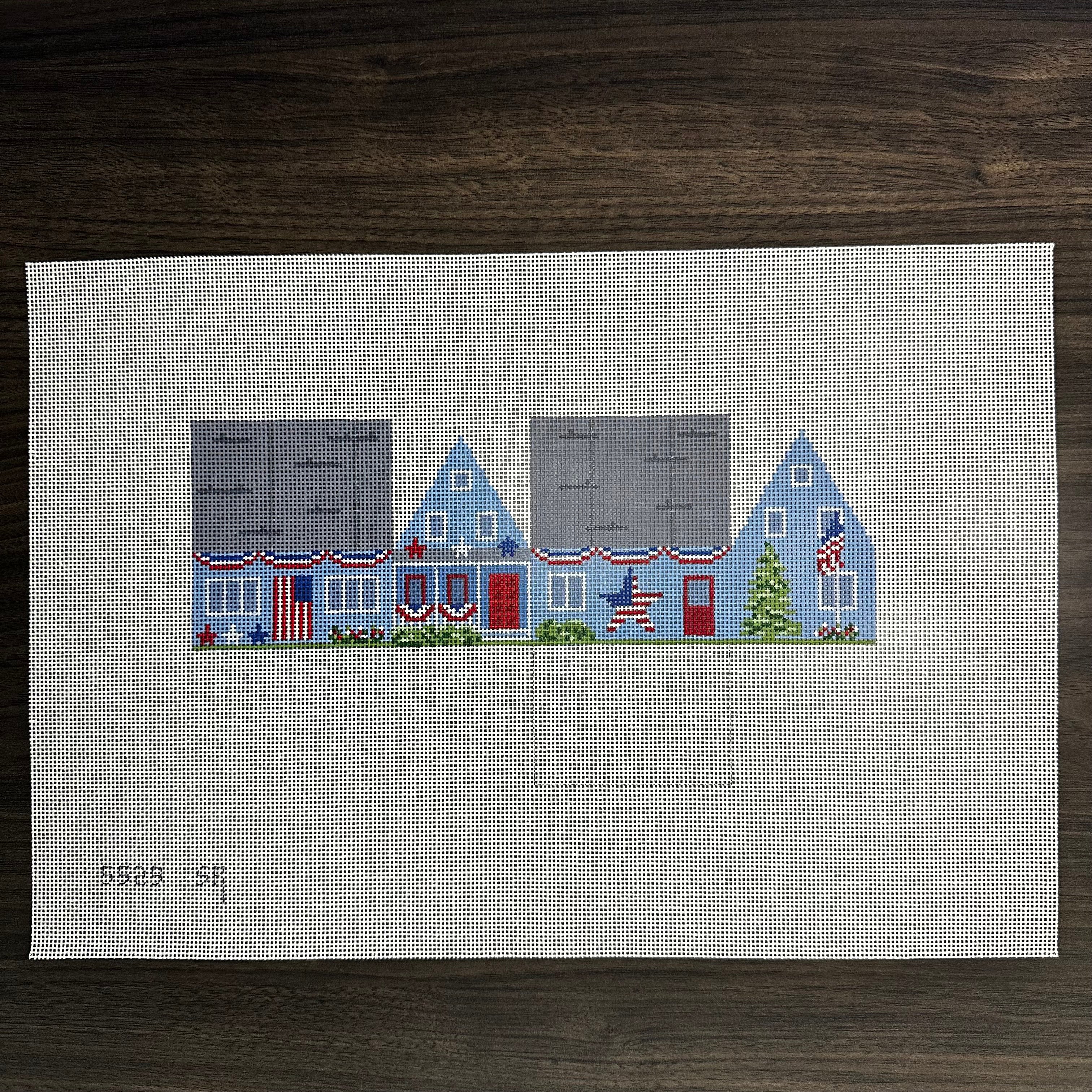 cfbn☺︎ house on the hill Ballet柄　80cm July 4th House, Mini House - 18 mesh – The Needlepoint Clubhouse
