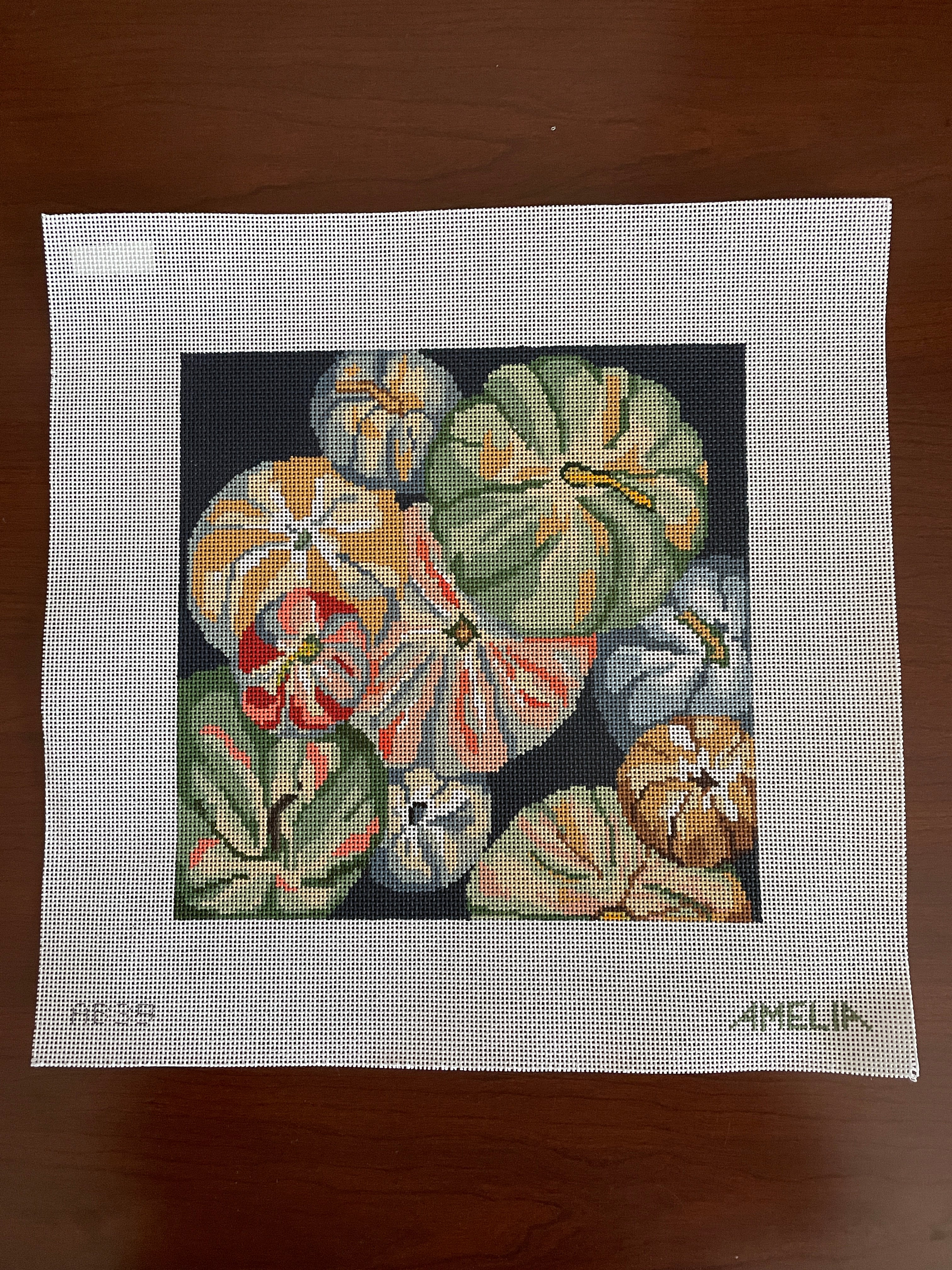 Tumbling Pumpkins Pillow – The Needlepoint Clubhouse