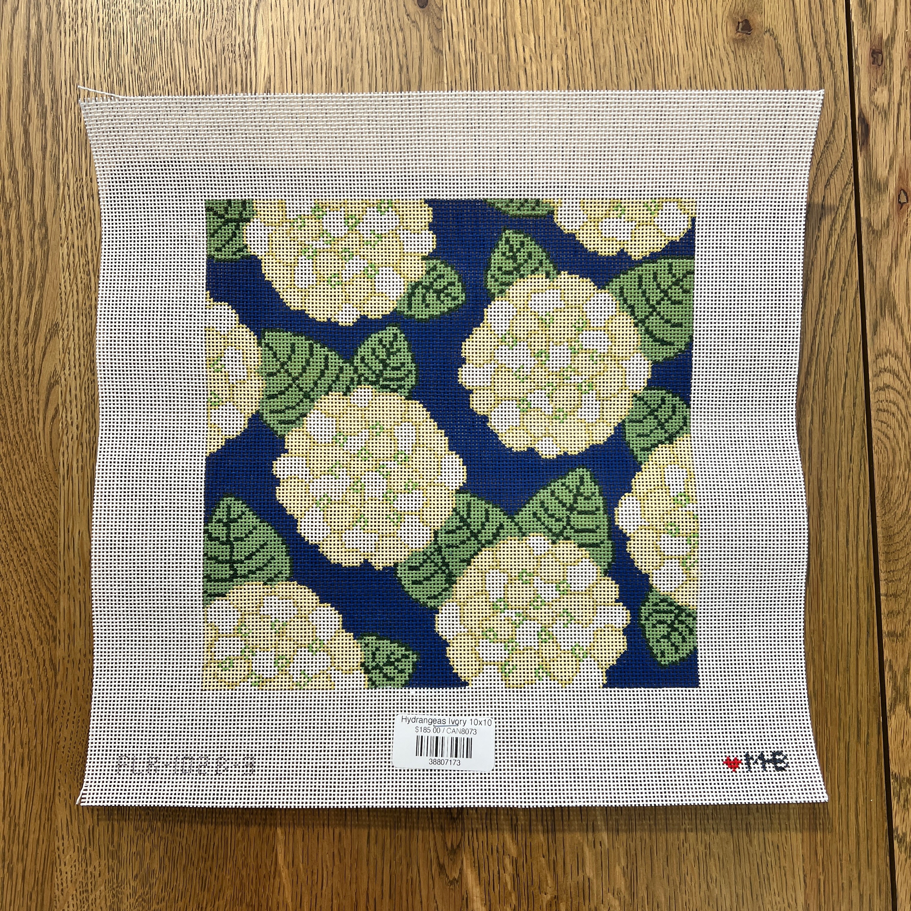 Hydrangeas Ivory 10x10 – The Needlepoint Clubhouse