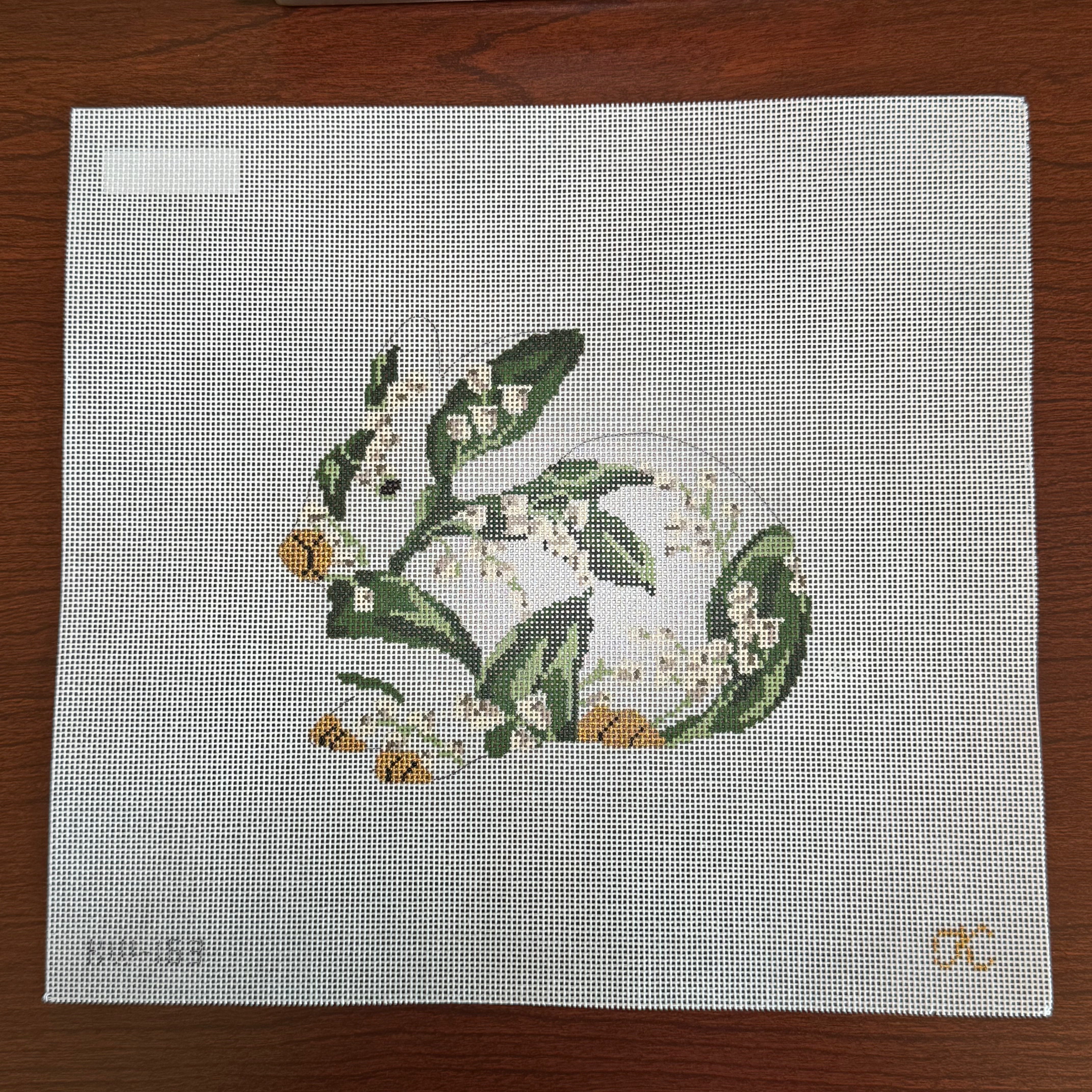 Lily of the Valley Sitting Bunny – The Needlepoint Clubhouse