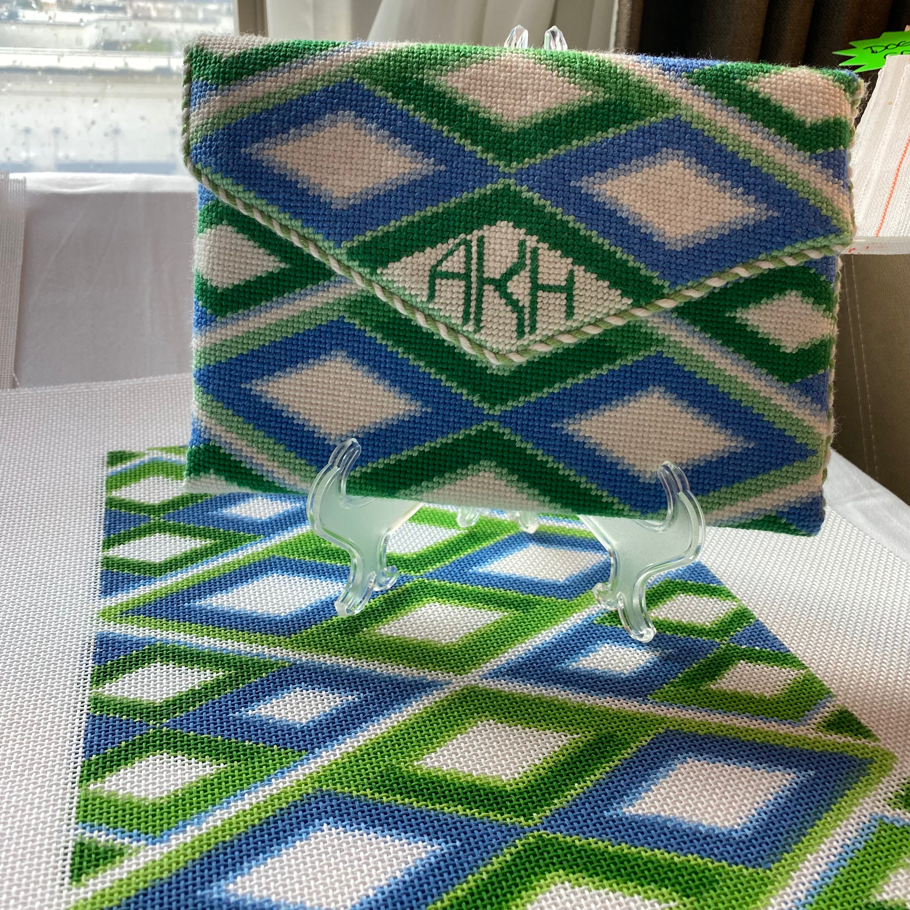 Geometric Trifold Clutch The Needlepoint Clubhouse