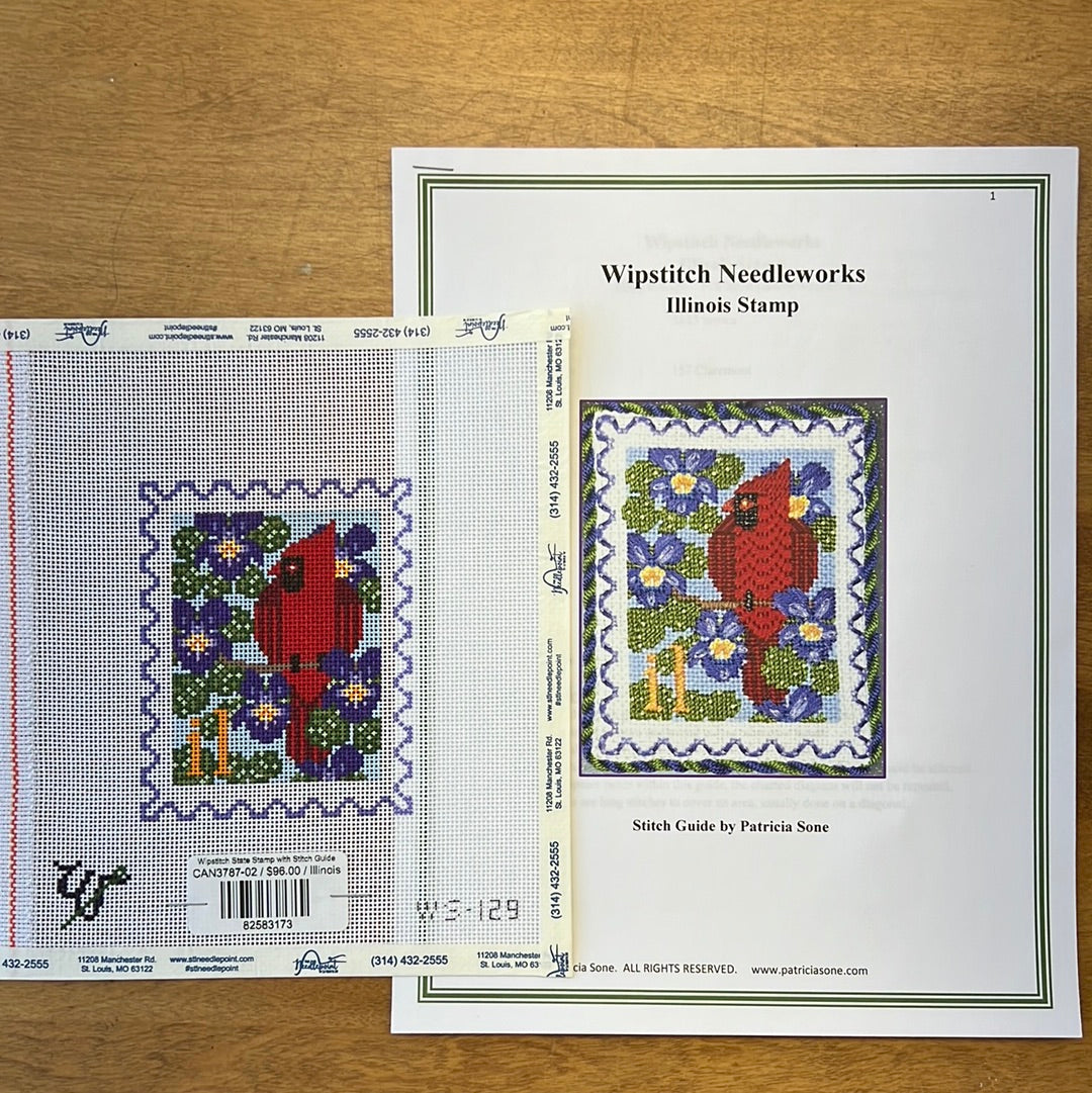 Wipstitch State Stamp with Stitch Guide – The Needlepoint Clubhouse
