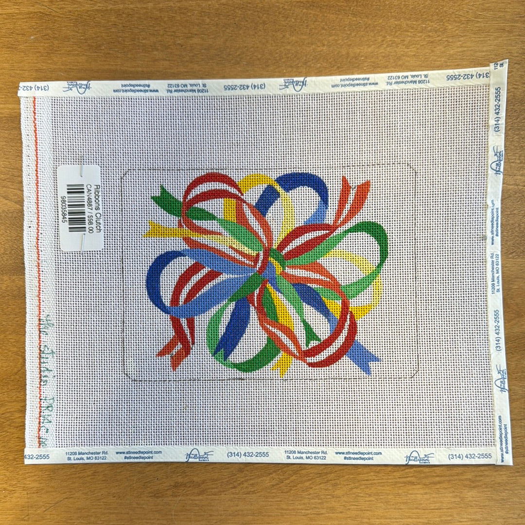 Ribbons Clutch – The Needlepoint Clubhouse