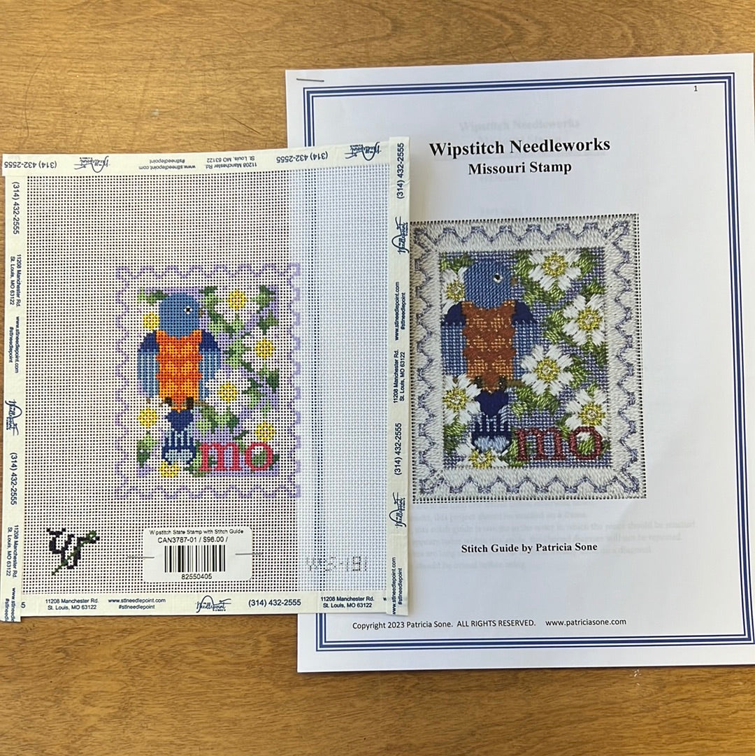Wipstitch State Stamp with Stitch Guide – The Needlepoint Clubhouse