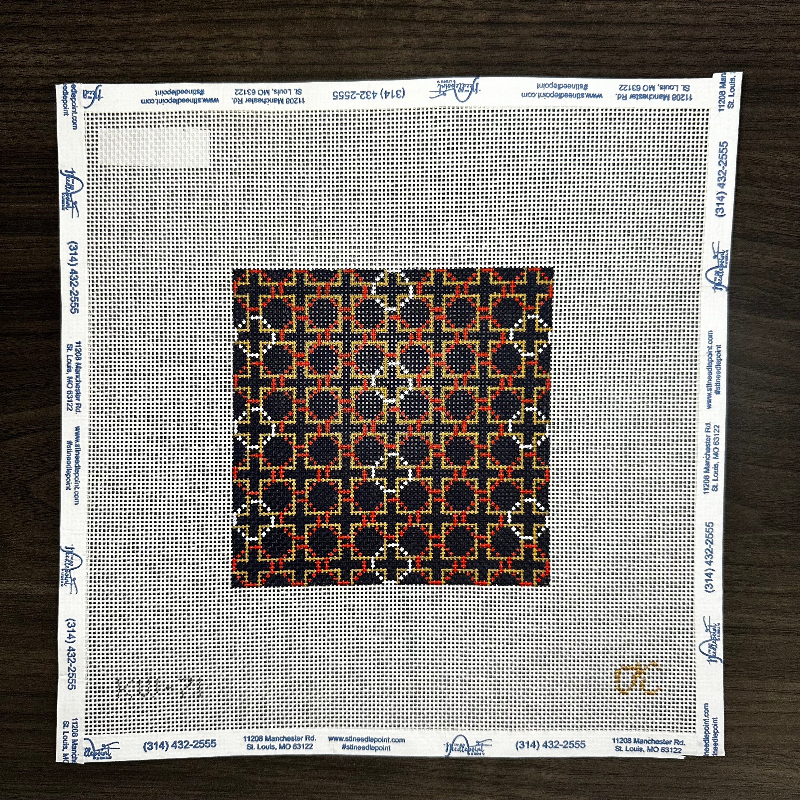 Navy Goemetric Square – The Needlepoint Clubhouse