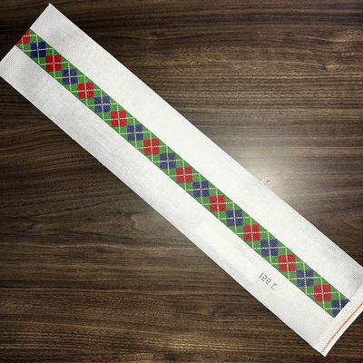 Argyle Green Background Belt with Red and Khaki