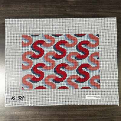 S Letter Clutch Canvas - Red