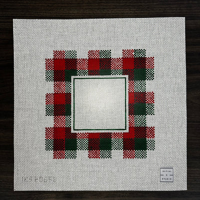 Large Christmas Plaid Square Frame