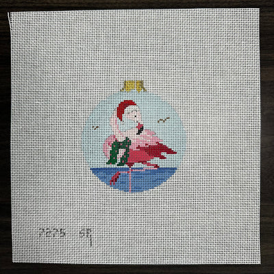 Santa Flamingo Round