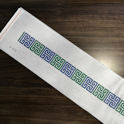 Greek Key Suqare Belt - Blue and Green