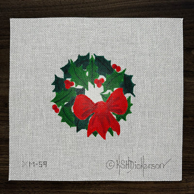 Red Ribbon Holly Wreath