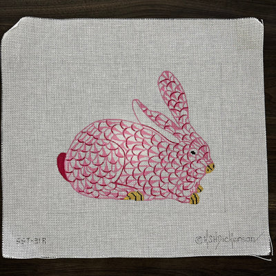 Pink Herend Bunny Square