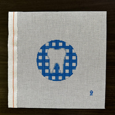 Blue Gingham Tooth Round