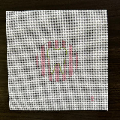Pink Stripe Tooth Round