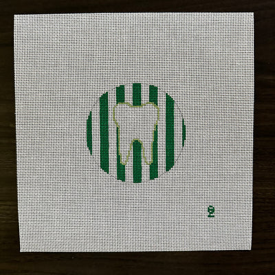 Green Stripe Tooth Round
