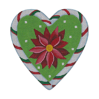 CCH02 Candy Cane Heart, Pointsettia