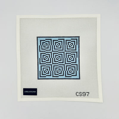 CS97 Geometric Flowers - blues