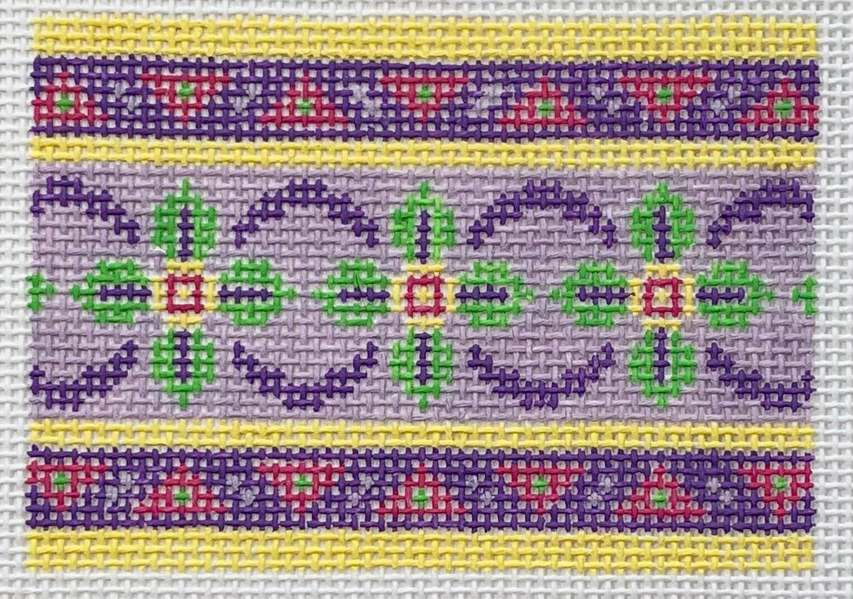 Green Flowers, 3x2 The Needlepoint Clubhouse