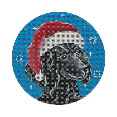 DG08 Black Poodle Santa