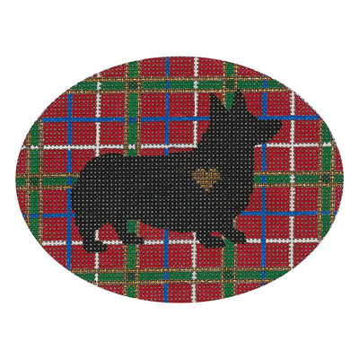 DGS03 Plaid Silhouette Corgi