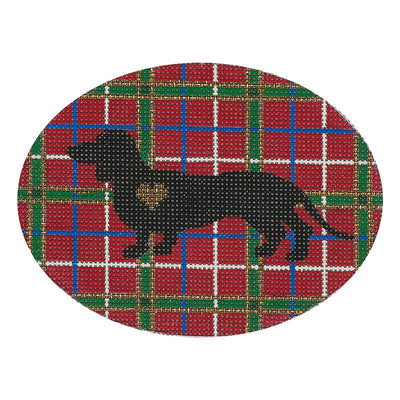 DGS04 Plaid Silhouette Dachshund