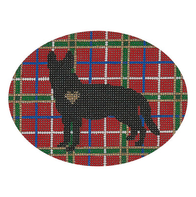DGS07 Plaid Silhouette German Shepherd