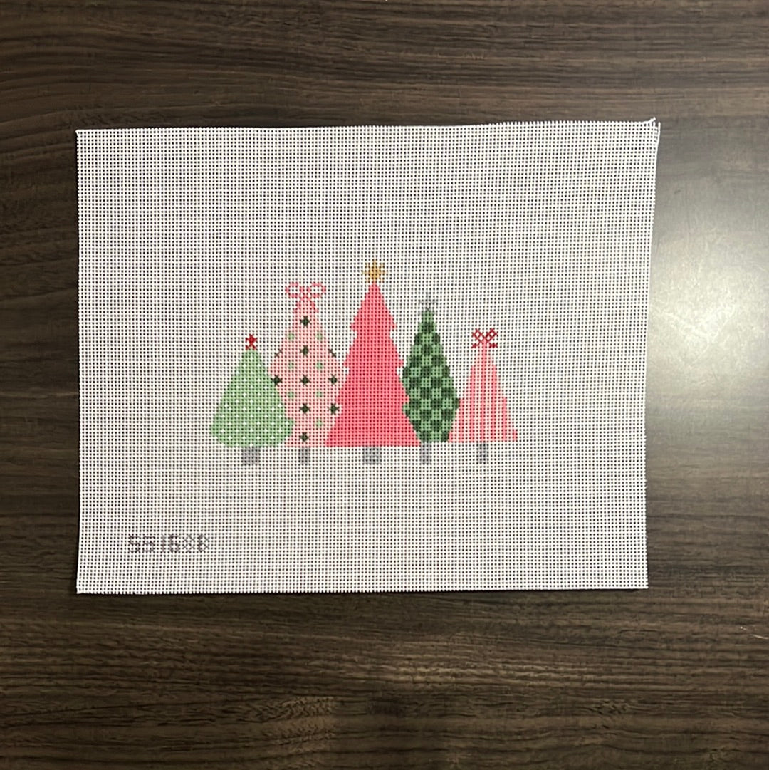 Line of Pink Trees – The Needlepoint Clubhouse