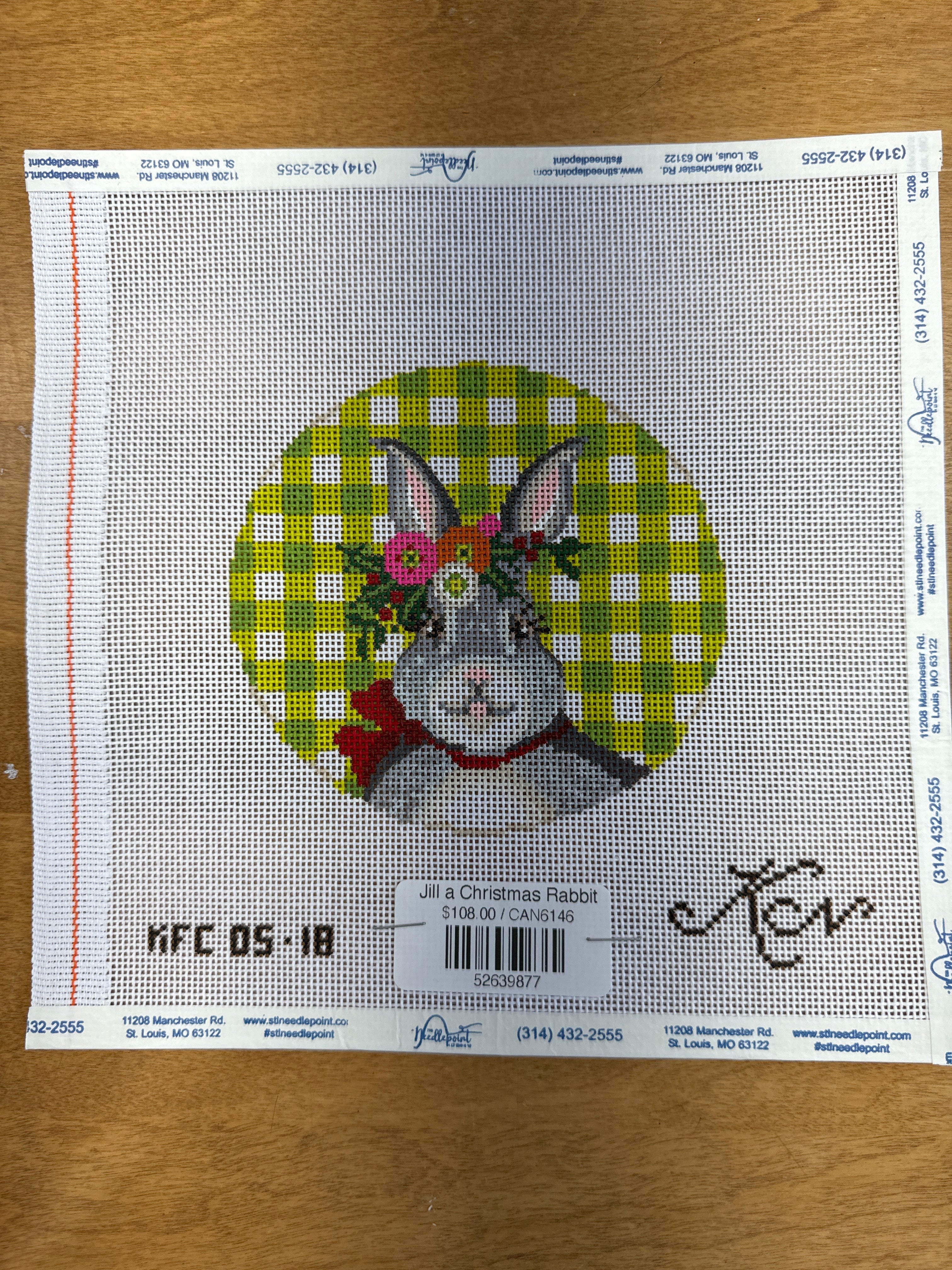 Jill a Christmas Rabbit – The Needlepoint Clubhouse