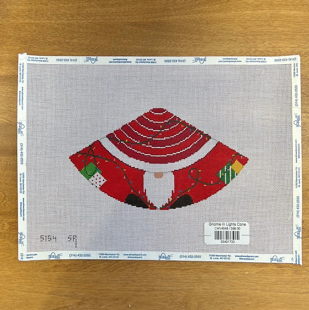 Gnome in Lights Cone The Needlepoint Clubhouse