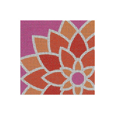 FL06* Orange Graphic Flower, Sq.