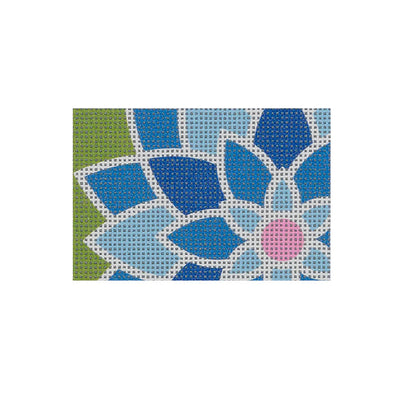 FL08* Blue Graphic Flower Rectangle