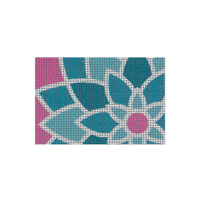 FL09* Blue/Green Graphic Flower Rectangle 