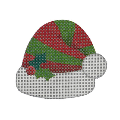 HA06* Red and Green Striped Elf Hat