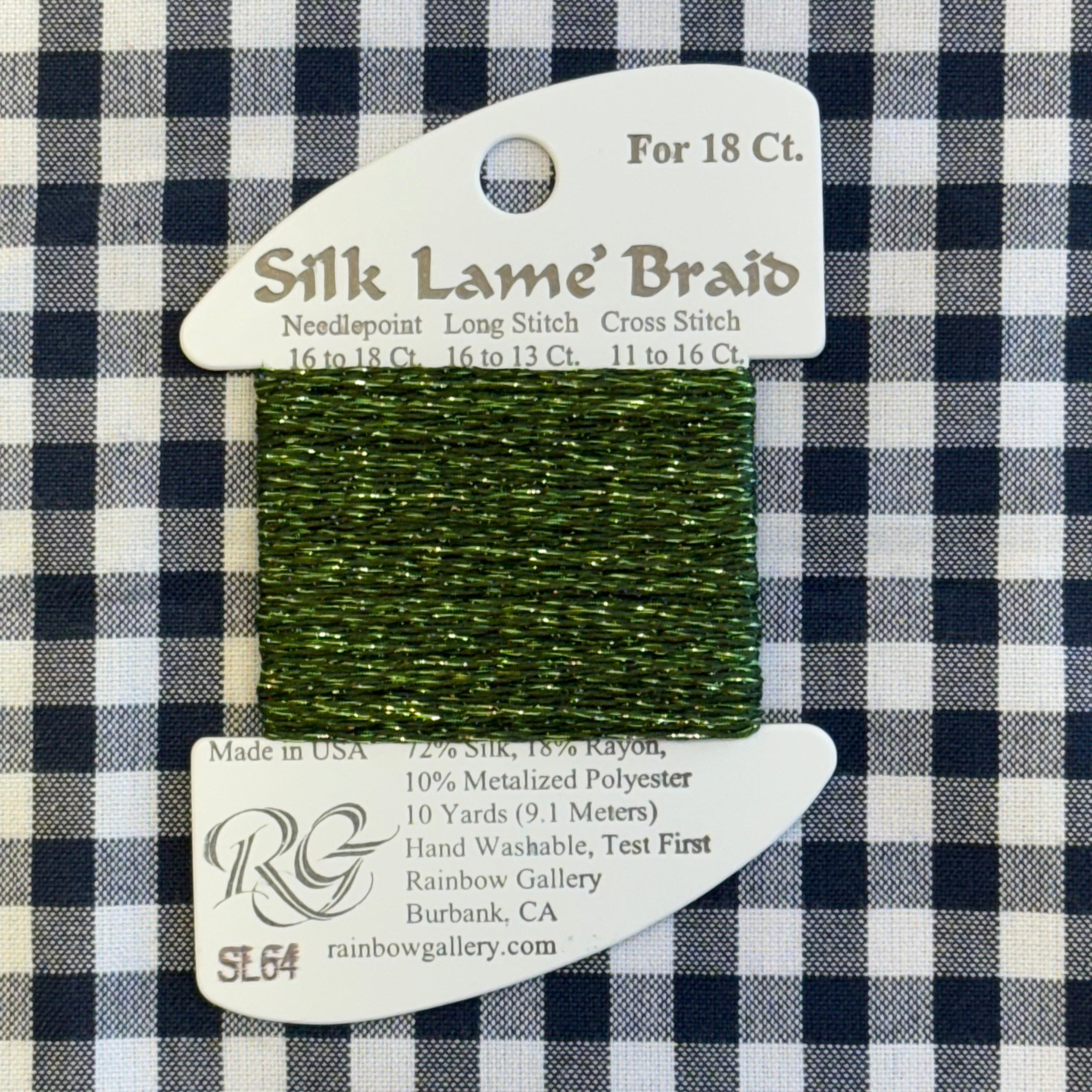 SL64 Deep Avocado | Silk Lame – The Needlepoint Clubhouse