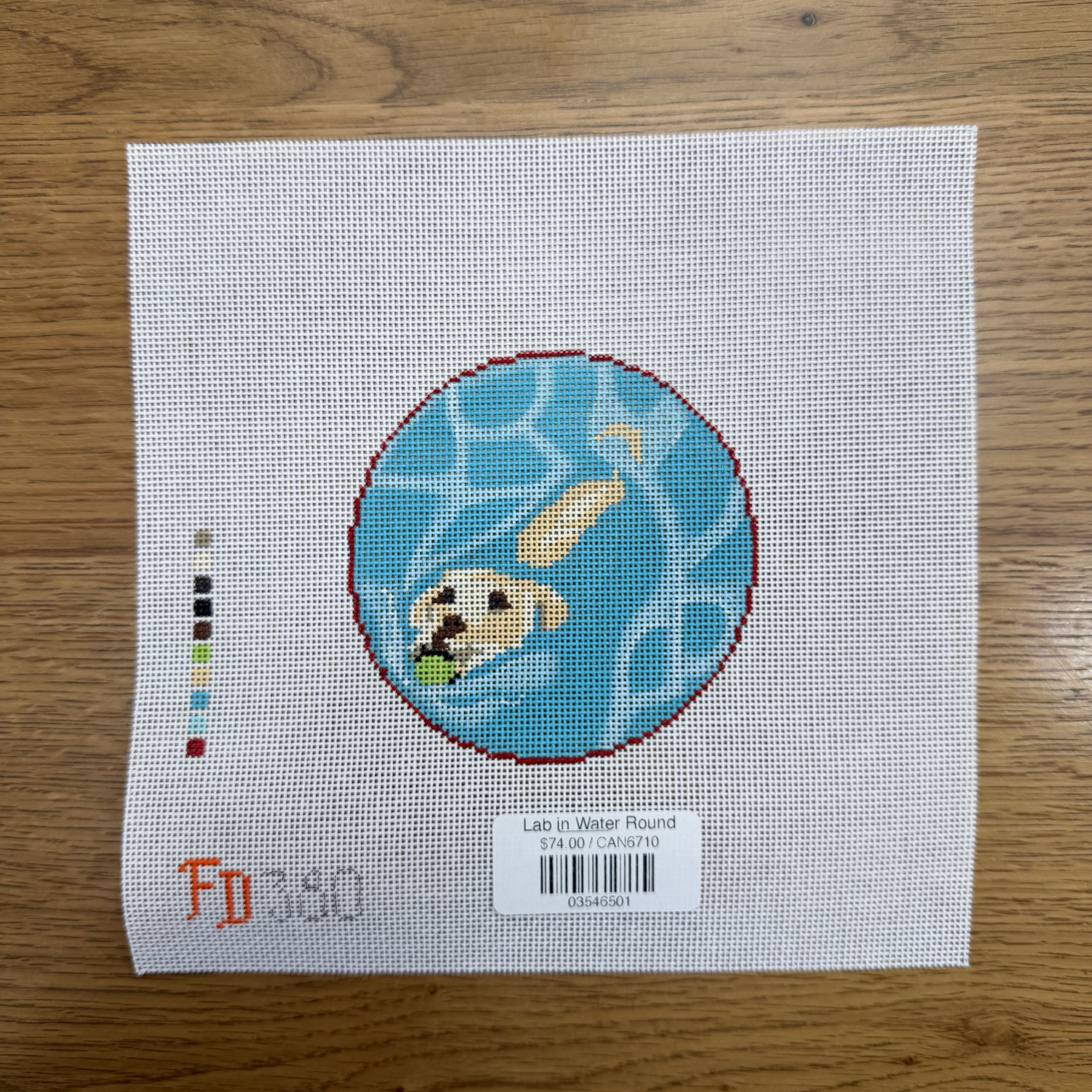 Lab in Water Round – The Needlepoint Clubhouse