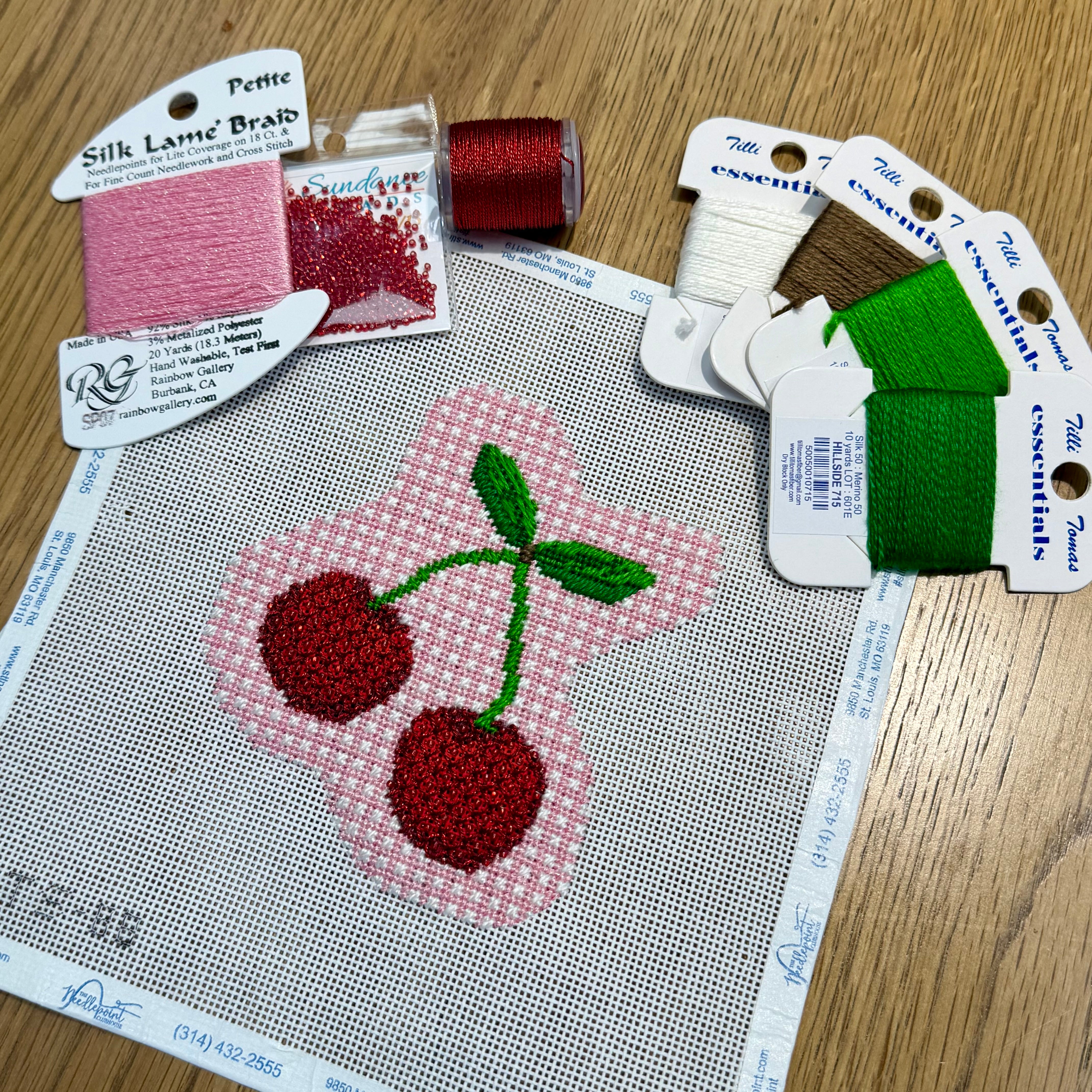 Cherry Text Kit – The Needlepoint Clubhouse