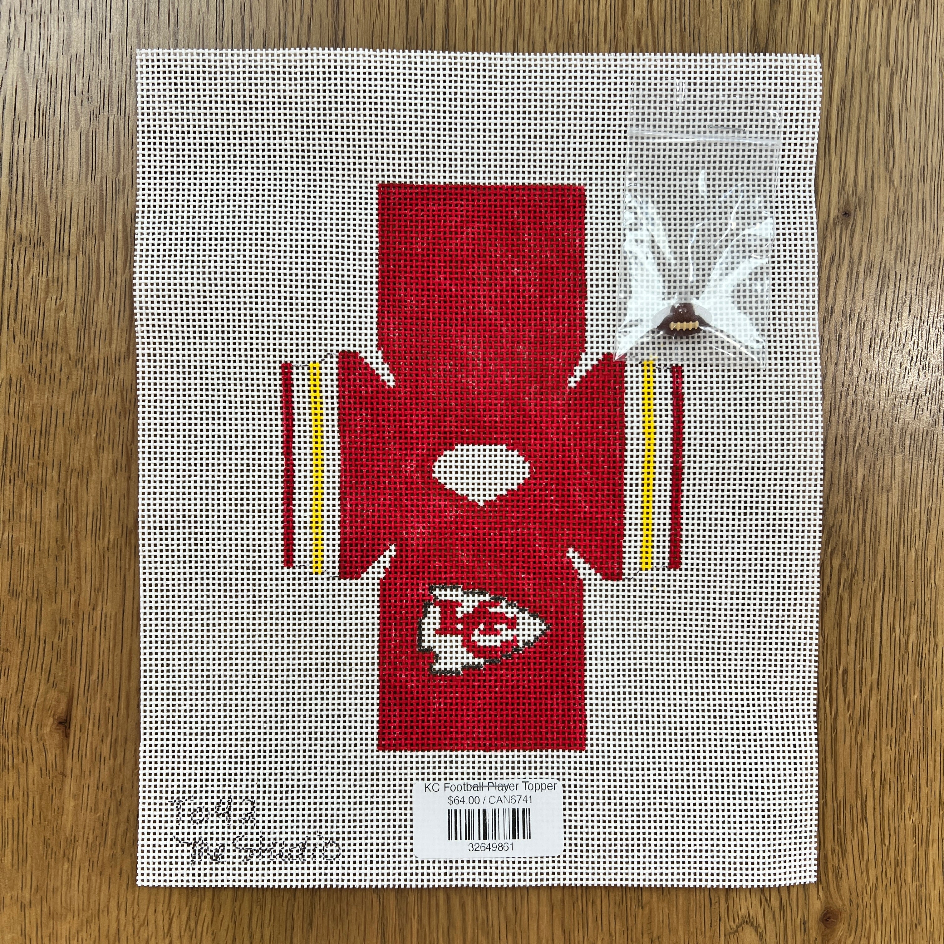 KC Football Player Topper – The Needlepoint Clubhouse