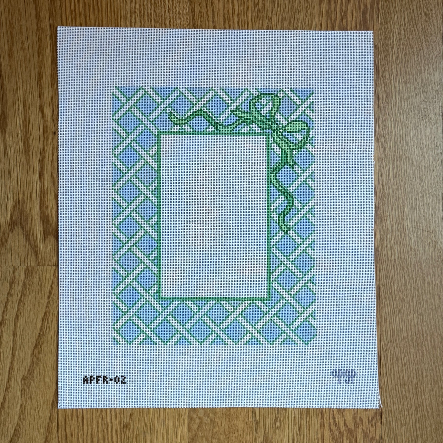 Blue Lattice Frame with Bow - 5.75x3.75 opening – The Needlepoint Clubhouse