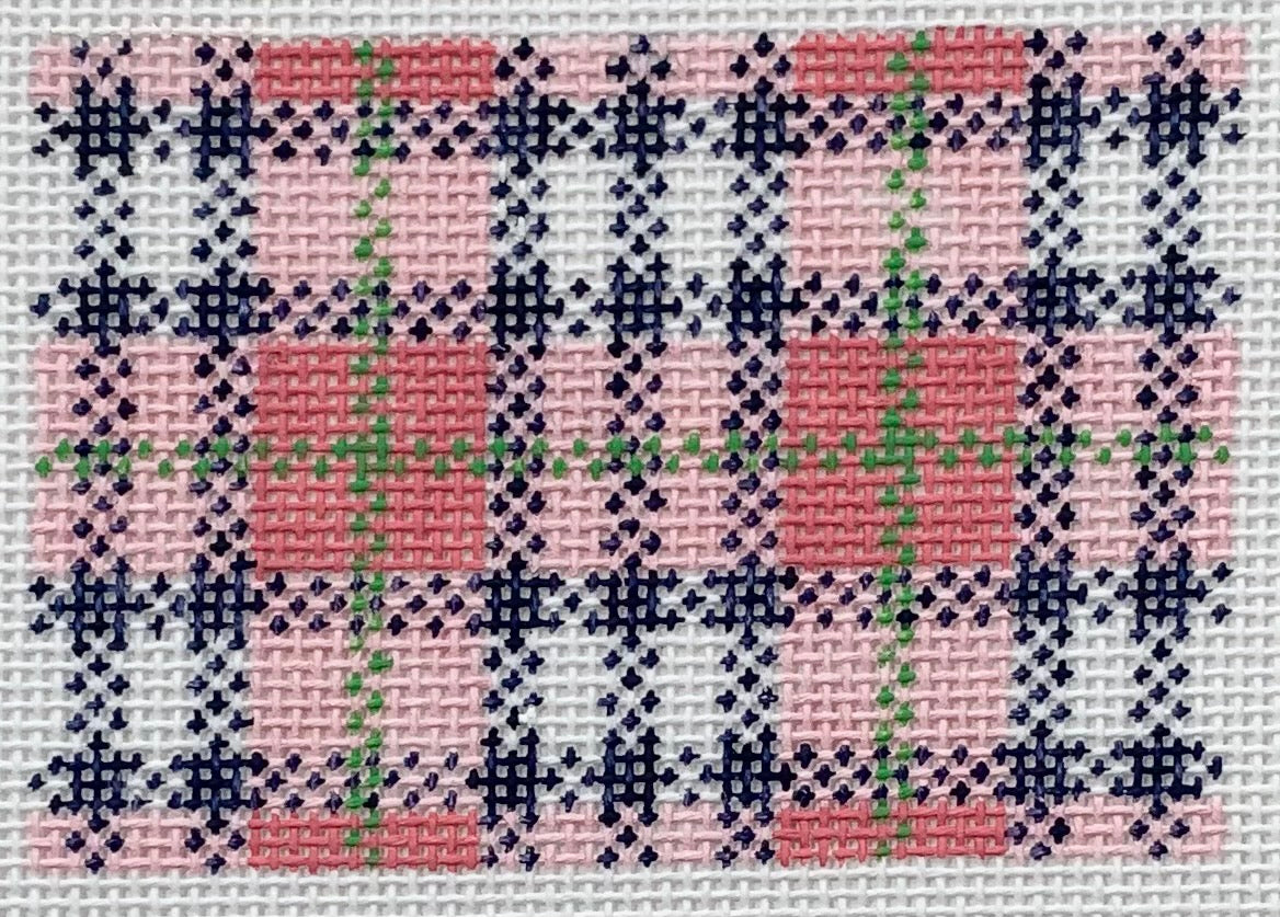 Pink Plaid, 3x2 The Needlepoint Clubhouse