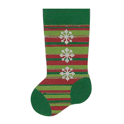 MS16 Red/Gr Stacked Snowflake Mini Stocking