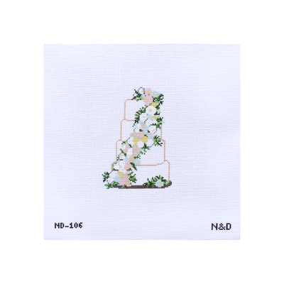 ND-106 Wedding Cake - Cream and Pastel Flowers