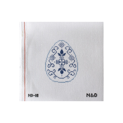 ND-18 Blue Damask Swirl Egg