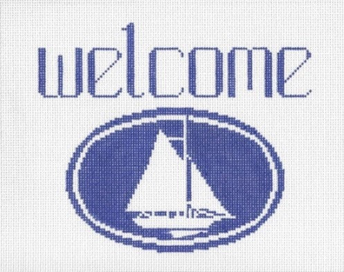 P112 - Rowayton Welcome Sign – The Needlepoint Clubhouse