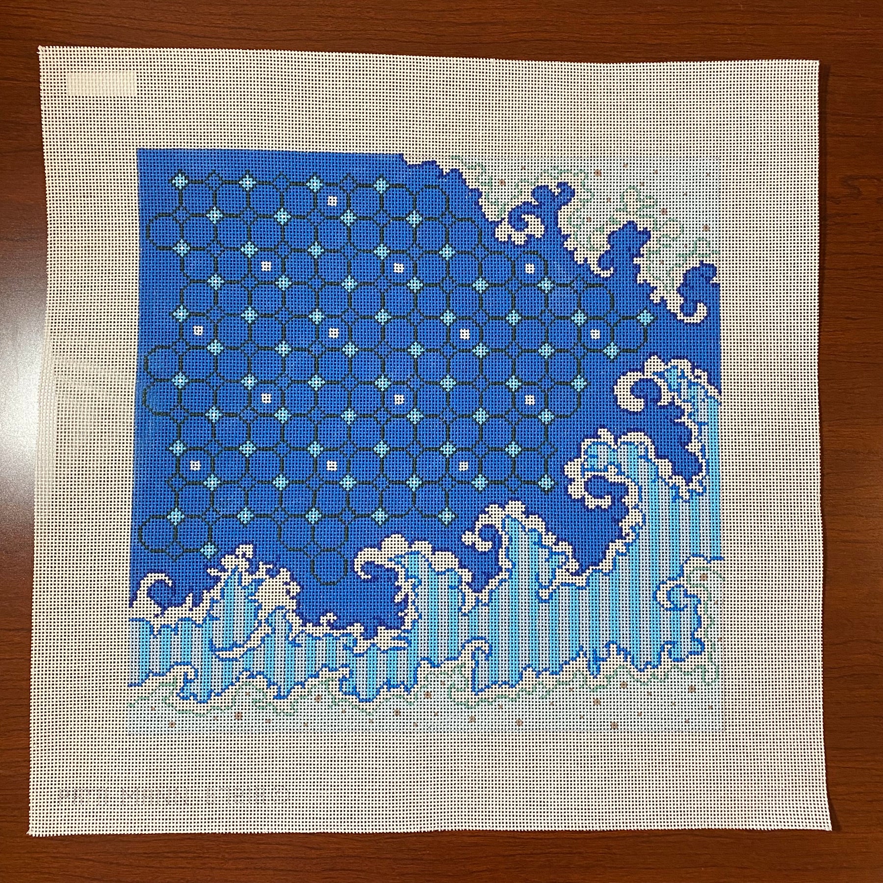 Large Waves Canvas The Needlepoint Clubhouse