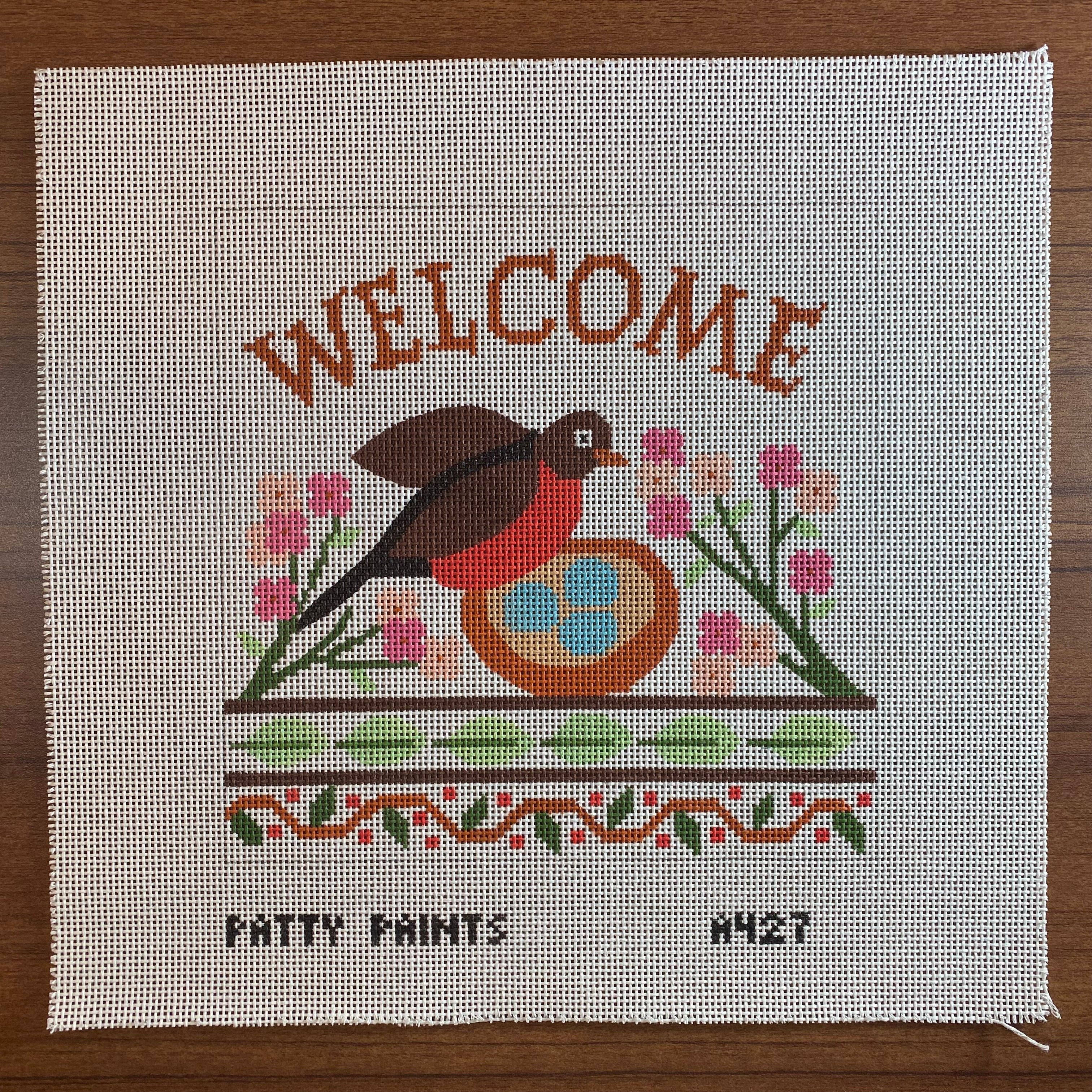 Robin Welcomesign Welcome Robin Sign – The Needlepoint Clubhouse