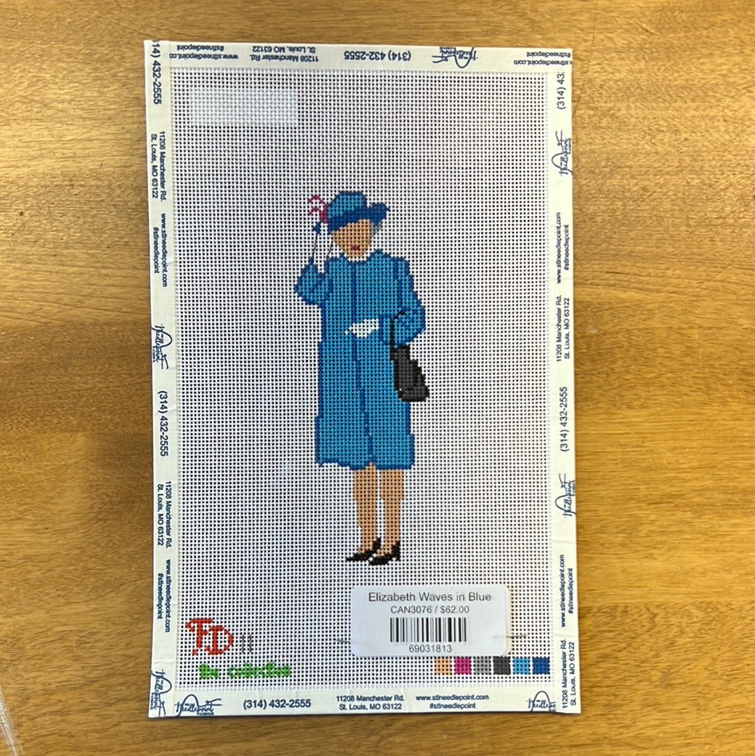 Elizabeth Waves in Blue – The Needlepoint Clubhouse