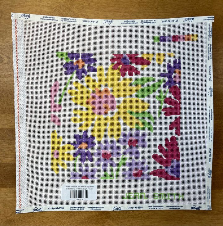 シ*ズ様 JANE SMITH FLOWER PRINT ORGANDY スカー Jean Smith 8 x 8 Floral Squares – The Needlepoint Clubhouse